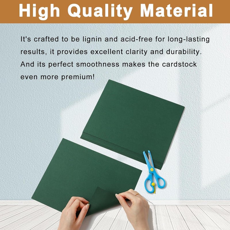 Silunkia 40 Sheets Dark Green Cardstock 8.5 x 11 Crafts Paper, 200gsm/75lb Premium Christmas Green Card Stock for Cards Making, Greeting Cards, School, Menus, Birthday Decorations, Office - Image 4